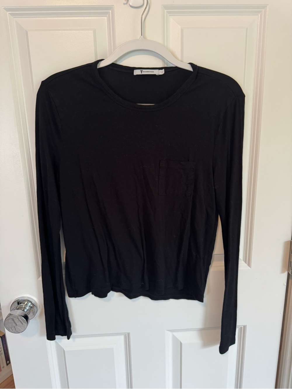 Alexander Wang Black Long-Sleeve Pocket Tee